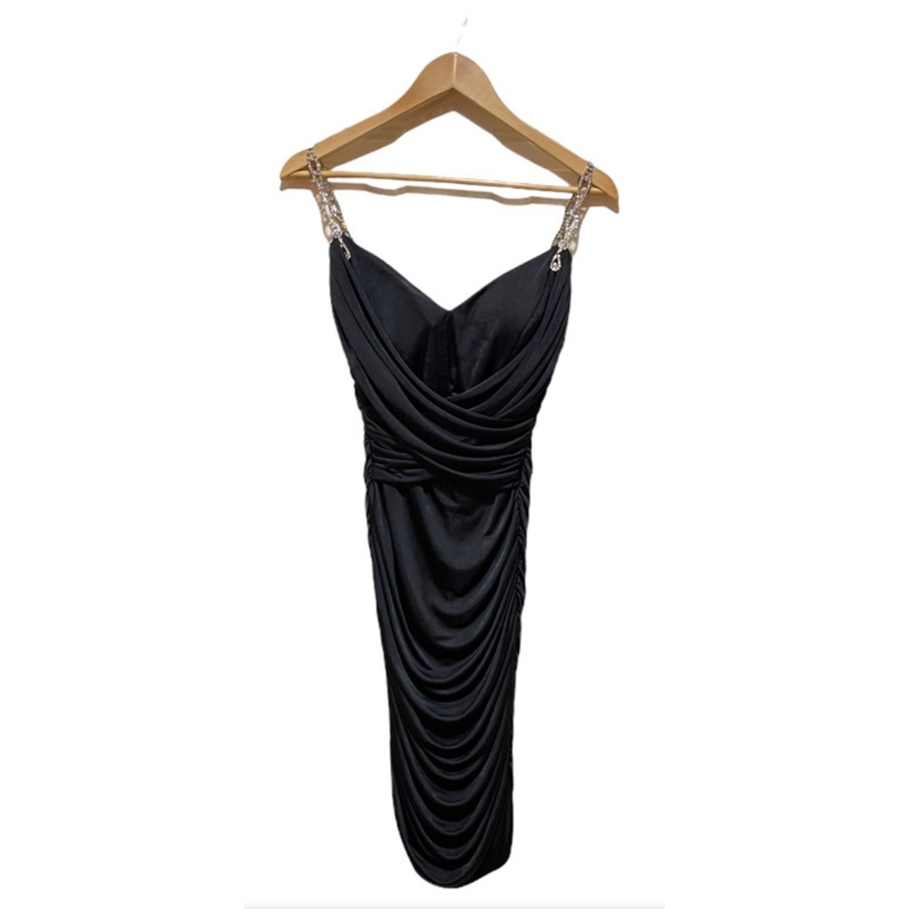 Vintage Nicole Bakti Sexy Ruched Rhinestone Strap